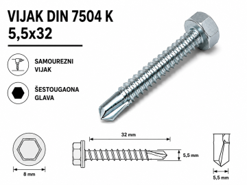 VIJAK DIN 7504 K 5,5x32